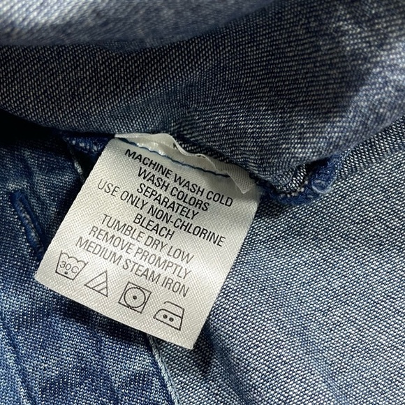 Main Street Blues denim button down tunic shirt women’s size L - Picture 11 of 14